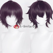 Load image into Gallery viewer, High Quality Vtuber Shoto Cosplay Wig Purple Black Short 30cm Heat Resistant Synthetic Hair Anime Halloween Party Wigs + Wig
