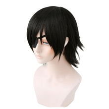 Load image into Gallery viewer, Himeno Cosplay Wig With Eyes Patch Anime Chainsaw Man Cosplay 30cm Black Short Hair Wig Heat Resistant Wig + a wig cap
