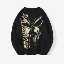 Load image into Gallery viewer, Hip Hop Knitwear Mens Women's Sweaters Fashion Butterfly Male Loose Tops Casual Streetwear Pullover Sweaters
