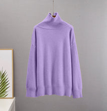 Load image into Gallery viewer, Hirsionsan Chic Turtle Neck Autumn Winter Sweater Women Soft Warm Basic Knitted Pullover 12 Colors Loose Casual Female Jumper
