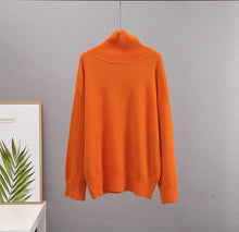 Load image into Gallery viewer, Hirsionsan Chic Turtle Neck Autumn Winter Sweater Women Soft Warm Basic Knitted Pullover 12 Colors Loose Casual Female Jumper
