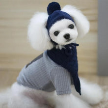 Load image into Gallery viewer, Hat for Dogs Winter Warm Stripes Knitted Hat+Scarf Collar Puppy Teddy Costume Christmas Clothes Santa Dog Costume
