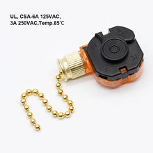 Load image into Gallery viewer, Home Ceiling Fan Light Lamp Replacement Parts 3position 4 Wire Pull Chain Control Switches
