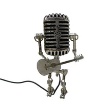 Load image into Gallery viewer, Home furnishings Wrought iron Ornaments Retro Microphone for playing guitar Robot Decorations Desk lamp
