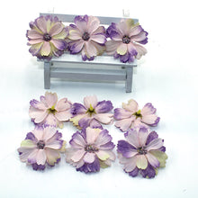 Load image into Gallery viewer, 50 pieces of 4.5 cm daisy flower head mini silk artificial flower decoration home wedding decoration DIY wreath headdress fa
