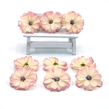 Load image into Gallery viewer, 50 pieces of 4.5 cm daisy flower head mini silk artificial flower decoration home wedding decoration DIY wreath headdress fa
