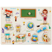 Load image into Gallery viewer, Hot Baby Learning Toys for Children Hand Grab Board Early Educational Toy Cartoon Vehicle/ Animal Wooden Puzzle Kids
