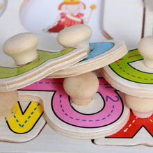 Load image into Gallery viewer, Hot Baby Learning Toys for Children Hand Grab Board Early Educational Toy Cartoon Vehicle/ Animal Wooden Puzzle Kids
