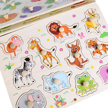 Load image into Gallery viewer, Hot Baby Learning Toys for Children Hand Grab Board Early Educational Toy Cartoon Vehicle/ Animal Wooden Puzzle Kids
