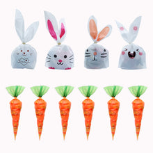 Load image into Gallery viewer, 20 / Batch Cute Rabbit Carrot Ear Biscuit Bag Candy Biscuit Gift Bag Snack Baking Packaging Supplies Easter Decoration
