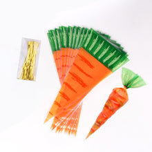 Load image into Gallery viewer, 20 / Batch Cute Rabbit Carrot Ear Biscuit Bag Candy Biscuit Gift Bag Snack Baking Packaging Supplies Easter Decoration
