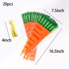 Load image into Gallery viewer, 20 / Batch Cute Rabbit Carrot Ear Biscuit Bag Candy Biscuit Gift Bag Snack Baking Packaging Supplies Easter Decoration
