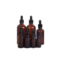 Load image into Gallery viewer, 5Pcs 5 -100ml Amber Glass Dropper Bottle Jars Vials With Pipette For Cosmetic Perfume Essential Oil Bottles
