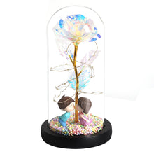 Load image into Gallery viewer, LED Enchanted Galaxy Rose Eternal 24K Gold Foil Flower With Fairy String Lights In Dome For Christmas Valentine's Day Gift
