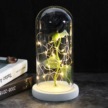 Load image into Gallery viewer, LED Enchanted Galaxy Rose Eternal 24K Gold Foil Flower With Fairy String Lights In Dome For Christmas Valentine's Day Gift
