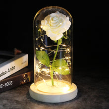 Load image into Gallery viewer, LED Enchanted Galaxy Rose Eternal 24K Gold Foil Flower With Fairy String Lights In Dome For Christmas Valentine's Day Gift
