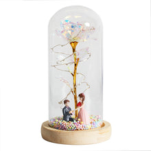 Load image into Gallery viewer, LED Enchanted Galaxy Rose Eternal 24K Gold Foil Flower With Fairy String Lights In Dome For Christmas Valentine's Day Gift
