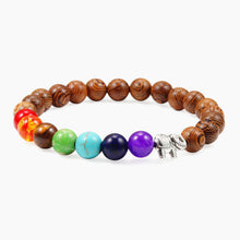 Load image into Gallery viewer, Men Bracelet Wooden Beads Cross 7 Chakra  Healing Balance Onyx Bracelets&amp;Bangles Owl Prayer Reiki Buddha Women Jewelry Homme
