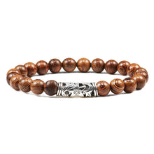 Load image into Gallery viewer, Men Bracelet Wooden Beads Cross 7 Chakra  Healing Balance Onyx Bracelets&amp;Bangles Owl Prayer Reiki Buddha Women Jewelry Homme
