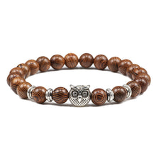 Load image into Gallery viewer, Men Bracelet Wooden Beads Cross 7 Chakra  Healing Balance Onyx Bracelets&amp;Bangles Owl Prayer Reiki Buddha Women Jewelry Homme
