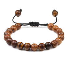 Load image into Gallery viewer, Men Bracelet Wooden Beads Cross 7 Chakra  Healing Balance Onyx Bracelets&amp;Bangles Owl Prayer Reiki Buddha Women Jewelry Homme
