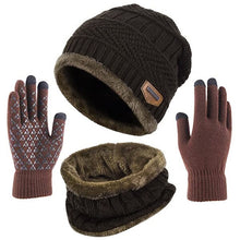 Load image into Gallery viewer, Hot Selling Winter Warm Beanie Hat Scarf Gloves Set Unisex Winter Warm Knitted Beanie Hat Neck Glove for Men Women -B5
