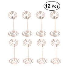Load image into Gallery viewer, 10/12pcs Photo Holder Stands Table Number Card Holders Place Card Paper Menu Clips Seat Note Stand Ornament For Wedding Banquet
