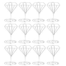 Load image into Gallery viewer, 10/12pcs Photo Holder Stands Table Number Card Holders Place Card Paper Menu Clips Seat Note Stand Ornament For Wedding Banquet
