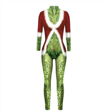 Load image into Gallery viewer, How the Grinch Stole Christmas Cosplay Sexy Jumpsuit Catsuit Character Costumes Zentai Halloween Women Bodysuit Fancy Dress
