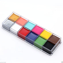 Load image into Gallery viewer, 12 Colors Body Face Oil Paints Professional DIY Painting Oil Art  Make Up Use In Face Or Body Makeup Face Paint Palette
