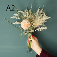 Load image into Gallery viewer, Artificial Flower Dandelion Eucalyptus Hybrid Bouquet Wedding Home Decoration Green Artificial Plant Fake Flower
