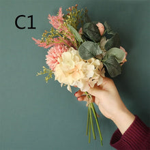 Load image into Gallery viewer, Artificial Flower Dandelion Eucalyptus Hybrid Bouquet Wedding Home Decoration Green Artificial Plant Fake Flower
