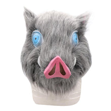 Load image into Gallery viewer, Inosuke Hashibira Mask Helmet Demon Slayer Kimetsu no Yaiba Cosplay Hood Hair Pig Mask Headwear Halloween Carnival Costume Prop
