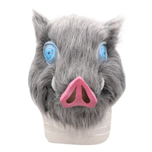 Load image into Gallery viewer, Inosuke Hashibira Mask Helmet Demon Slayer Kimetsu no Yaiba Cosplay Hood Hair Pig Mask Headwear Halloween Carnival Costume Prop
