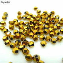 Load image into Gallery viewer, Red Copper Color 100pcs 4mm Bicone Austria Crystal Beads Charm Glass bead Loose Spacer Stone for DIY Jewelry Making
