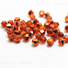 Load image into Gallery viewer, Red Copper Color 100pcs 4mm Bicone Austria Crystal Beads Charm Glass bead Loose Spacer Stone for DIY Jewelry Making
