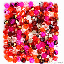 Load image into Gallery viewer, Red Copper Color 100pcs 4mm Bicone Austria Crystal Beads Charm Glass bead Loose Spacer Stone for DIY Jewelry Making
