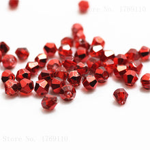 Load image into Gallery viewer, Red Copper Color 100pcs 4mm Bicone Austria Crystal Beads Charm Glass bead Loose Spacer Stone for DIY Jewelry Making
