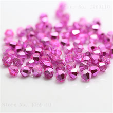 Load image into Gallery viewer, Red Copper Color 100pcs 4mm Bicone Austria Crystal Beads Charm Glass bead Loose Spacer Stone for DIY Jewelry Making
