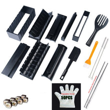 Load image into Gallery viewer, 11Pcs/Set Sushi Maker Equipment Kit,Japanese Rice Ball Cake Roll Mold Sushi Multifunctional Mould Making Sushi Tools
