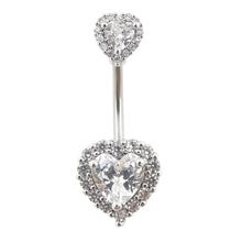 Load image into Gallery viewer, 14G Navel Belly Button Rings Barbell 316L Surgical Stainless Steel Heart Navel Ring Women Belly Piercing Nombril Jewelry

