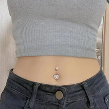 Load image into Gallery viewer, 14G Navel Belly Button Rings Barbell 316L Surgical Stainless Steel Heart Navel Ring Women Belly Piercing Nombril Jewelry
