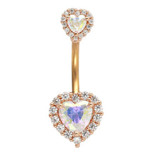 Load image into Gallery viewer, 14G Navel Belly Button Rings Barbell 316L Surgical Stainless Steel Heart Navel Ring Women Belly Piercing Nombril Jewelry

