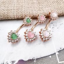 Load image into Gallery viewer, 14g Belly Button Rings 316L Stainless Steel Heart Shape Belly Piercing Sexy Navel Rings Nombril Body Jewelry
