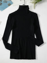 Load image into Gallery viewer, Simple Women Turtleneck Sweater Winter Fashion Pullover Elastic Knit Ladies Jumper Casual Solid Black Female Basic Tops
