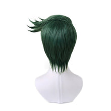 Load image into Gallery viewer, JOJO's Bizarre Adventure Rohan Kishibe Cosplay Short Green Wig Headband Heat-resistant Fiber Hair + Wig Cap Party Props Men
