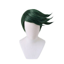 Load image into Gallery viewer, JOJO's Bizarre Adventure Rohan Kishibe Cosplay Short Green Wig Headband Heat-resistant Fiber Hair + Wig Cap Party Props Men
