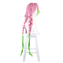 Load image into Gallery viewer, Hair Kanroji Mitsuri Wig Kimetsu No Yaiba Demon Slayer Cosplay Wigs Pink Green Gradient Synthetic Heat Resistant Hair
