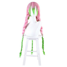 Load image into Gallery viewer, Hair Kanroji Mitsuri Wig Kimetsu No Yaiba Demon Slayer Cosplay Wigs Pink Green Gradient Synthetic Heat Resistant Hair
