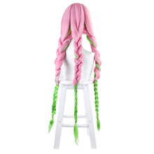 Load image into Gallery viewer, Hair Kanroji Mitsuri Wig Kimetsu No Yaiba Demon Slayer Cosplay Wigs Pink Green Gradient Synthetic Heat Resistant Hair
